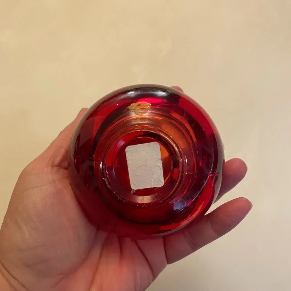 Crate & Barrel Red Christmas Votive Candle Holder